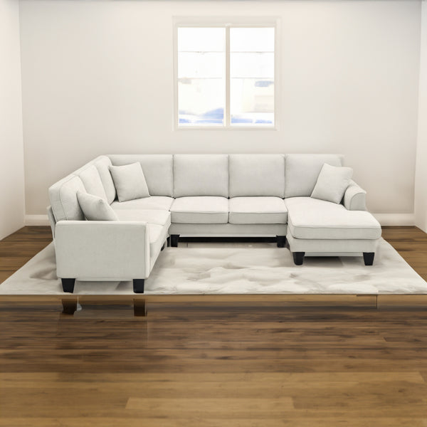 108*85.5" Modern U Shape Sectional Sofa (seats 7)