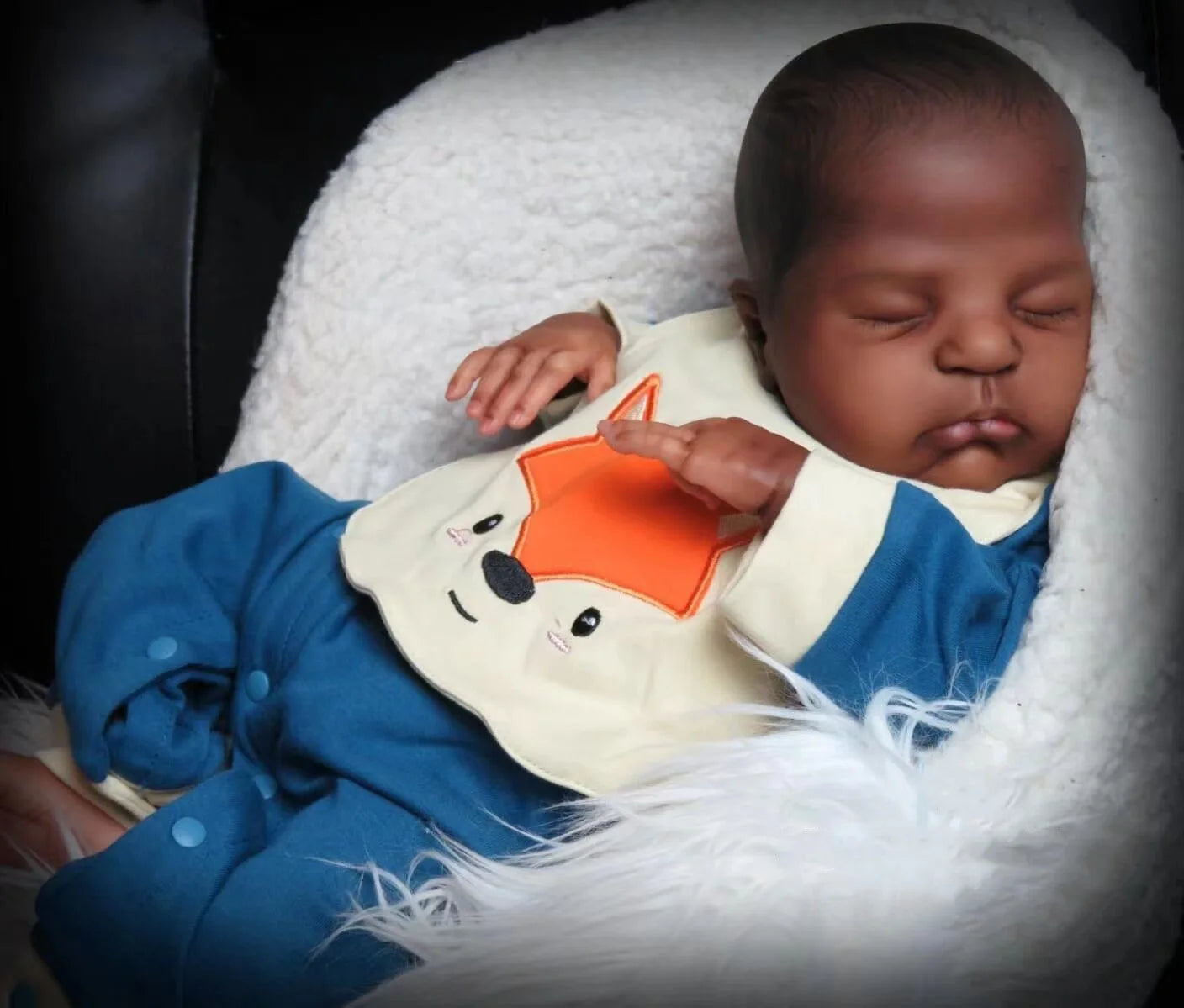 48 CM Stuffed Lifelike African American Baby Doll