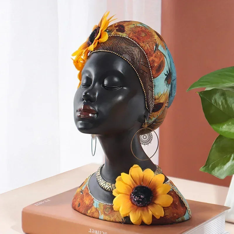 African Sunflower Figurines