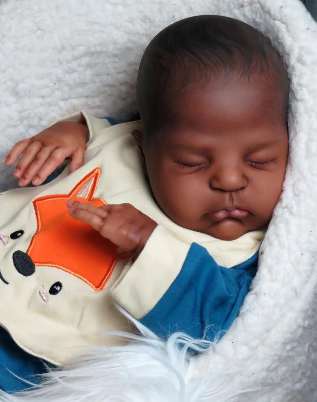 48 CM Stuffed Lifelike African American Baby Doll