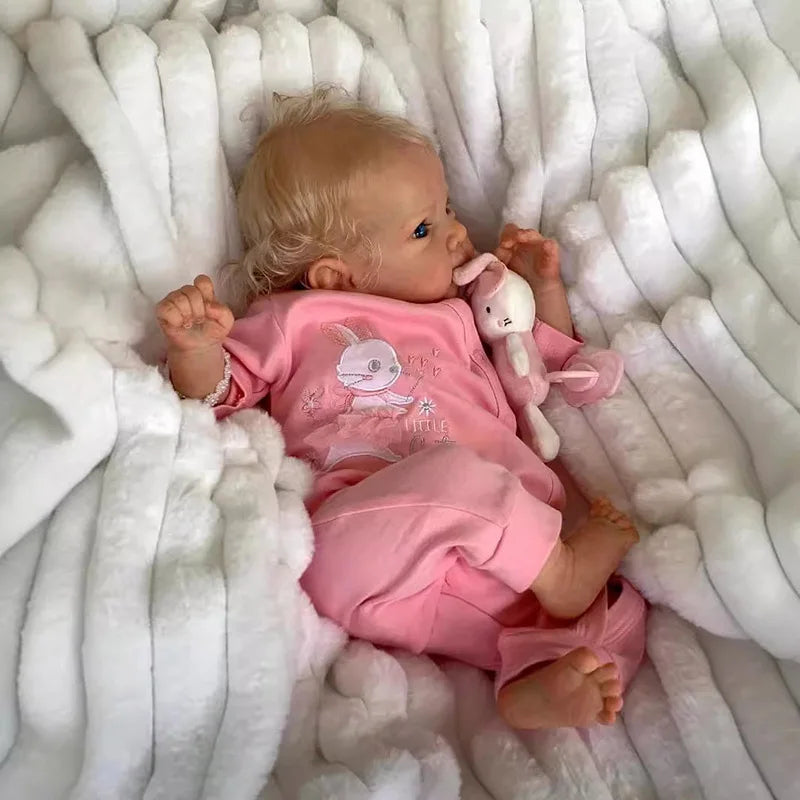 45 CM Newborn Lifelike Doll with Hand Rooted Hair