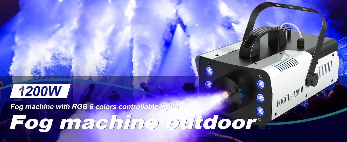 1200W RGB LED Smoke Fog Machine with Remote Control