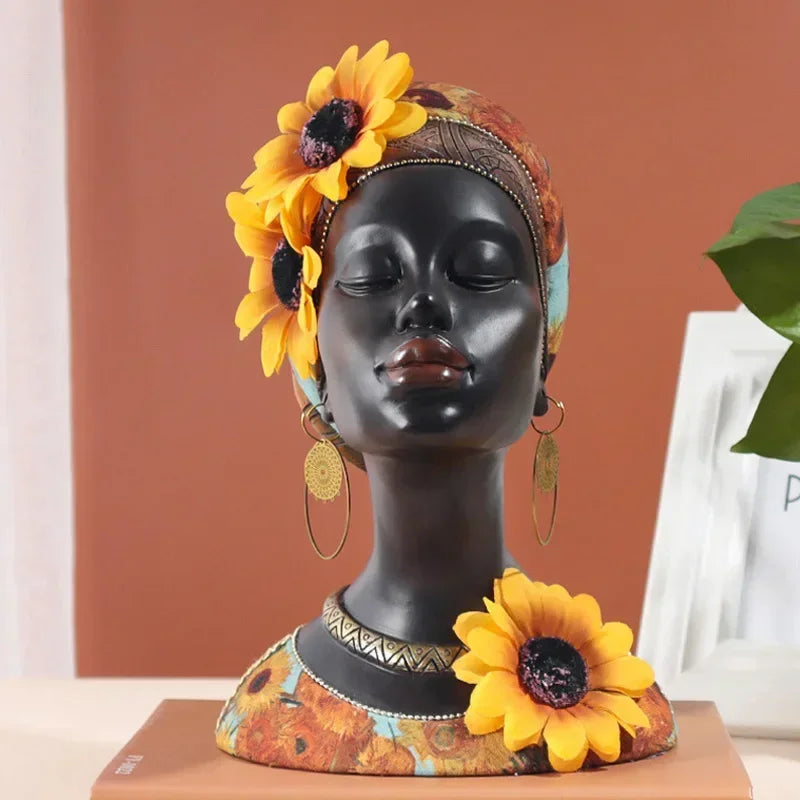 African Sunflower Figurines