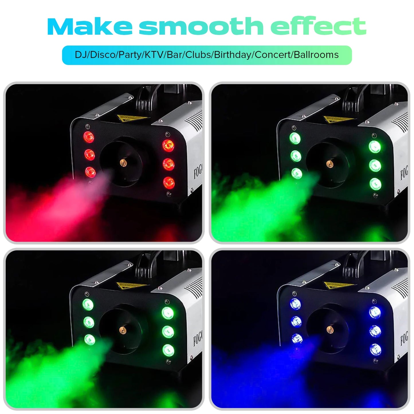 1200W RGB LED Smoke Fog Machine with Remote Control