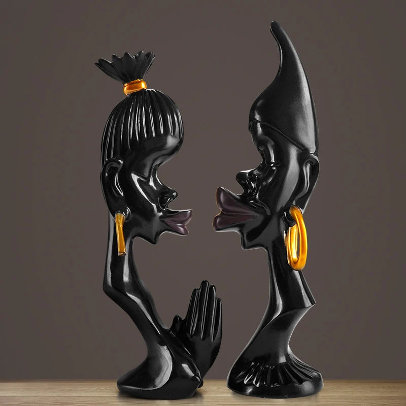 African Lovers Sculpture