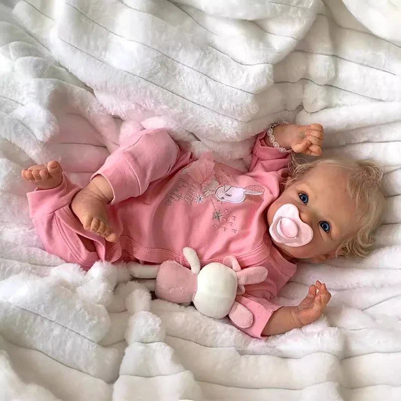 45 CM Newborn Lifelike Doll with Hand Rooted Hair