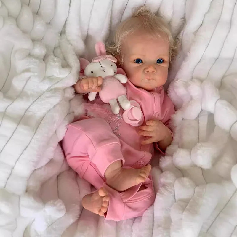 45 CM Newborn Lifelike Doll with Hand Rooted Hair