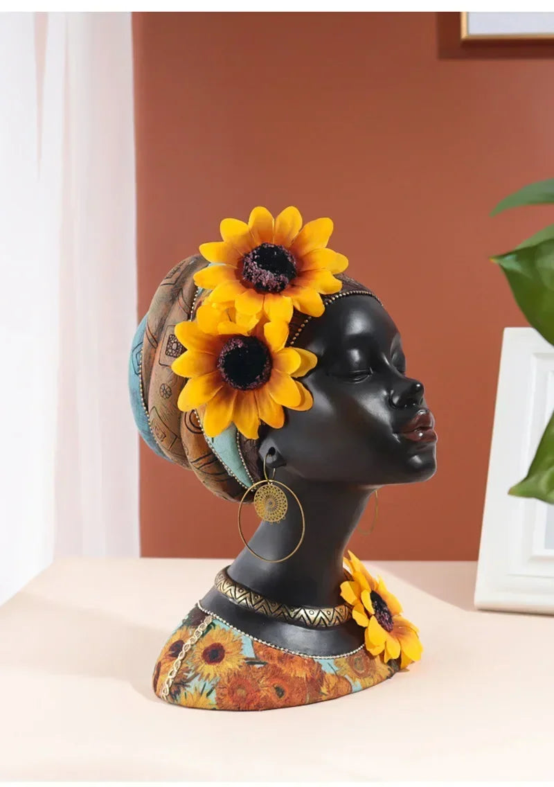 African Sunflower Figurines