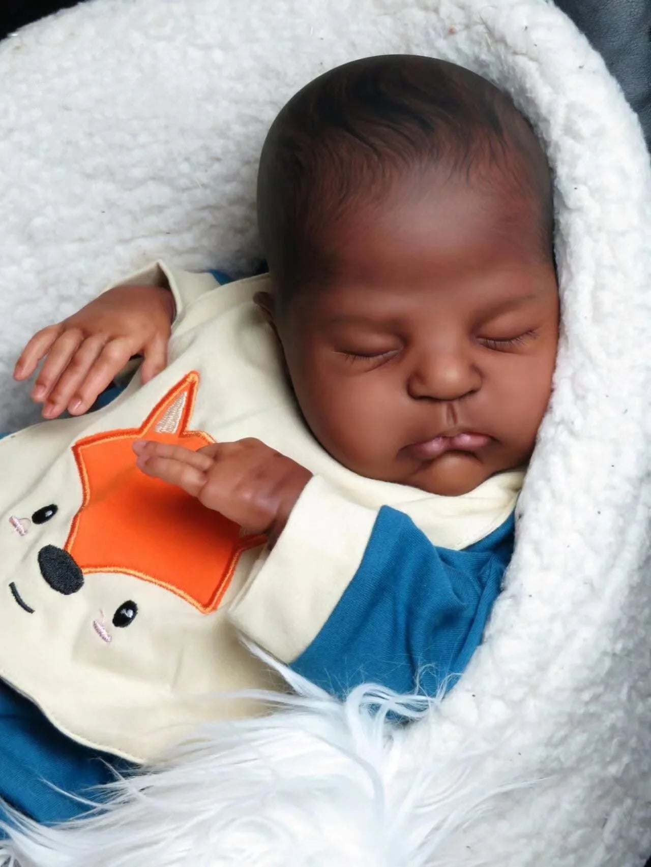 48 CM Stuffed Lifelike African American Baby Doll