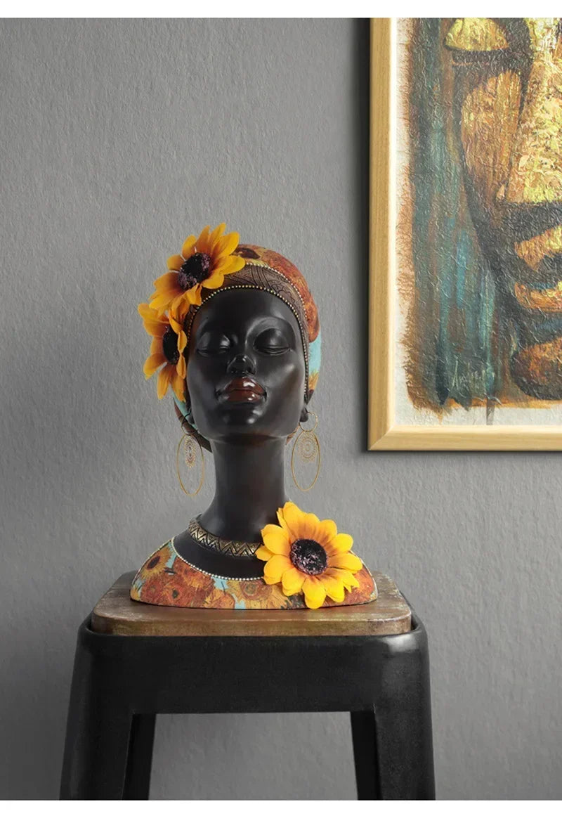 African Sunflower Figurines