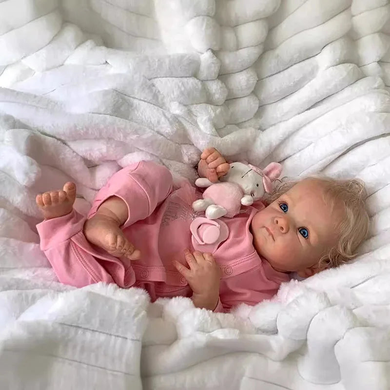 45 CM Newborn Lifelike Doll with Hand Rooted Hair