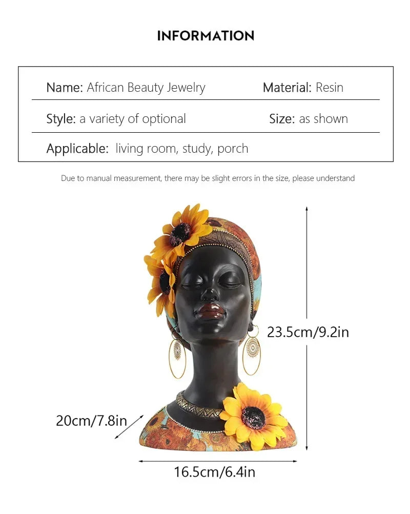 African Sunflower Figurines