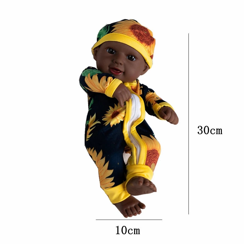 12 Inch 30 CM Black African American Lifelike Baby Doll