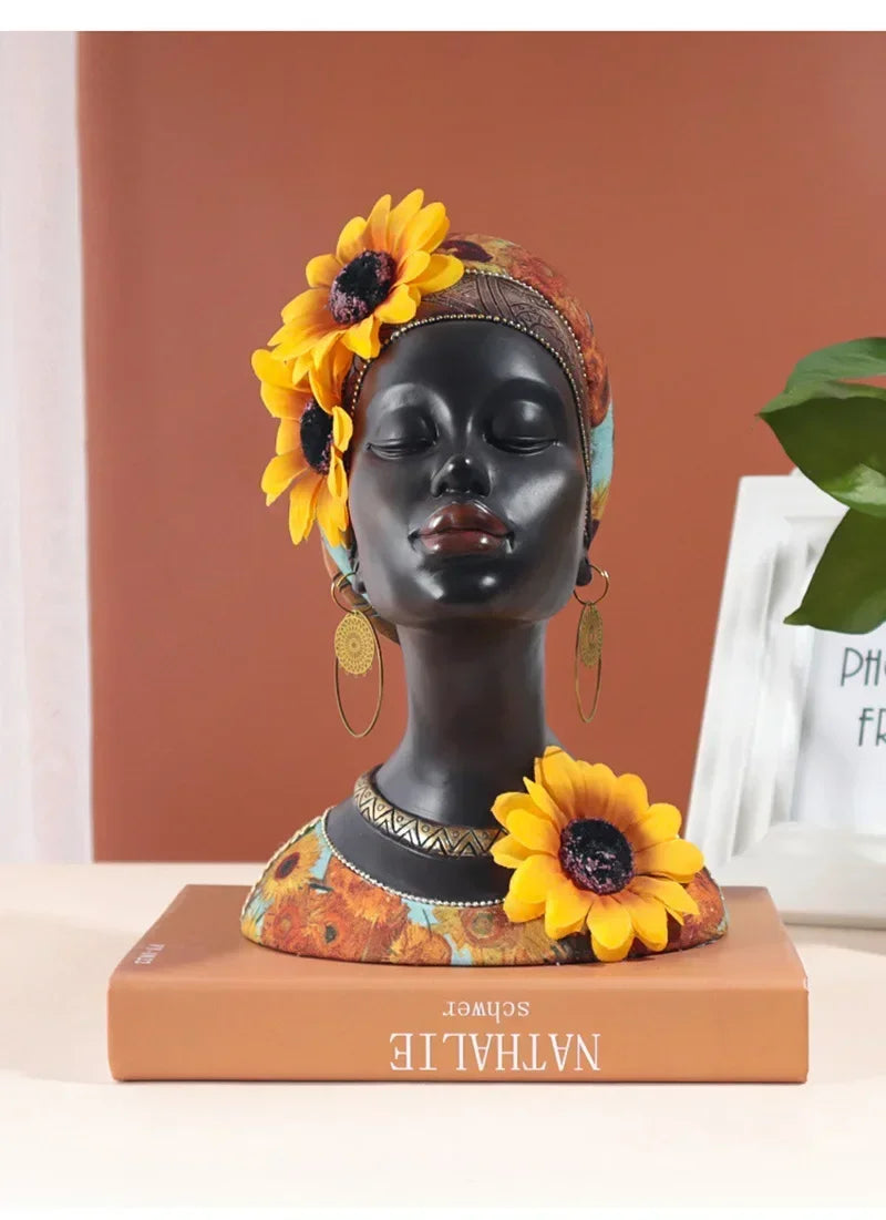 African Sunflower Figurines