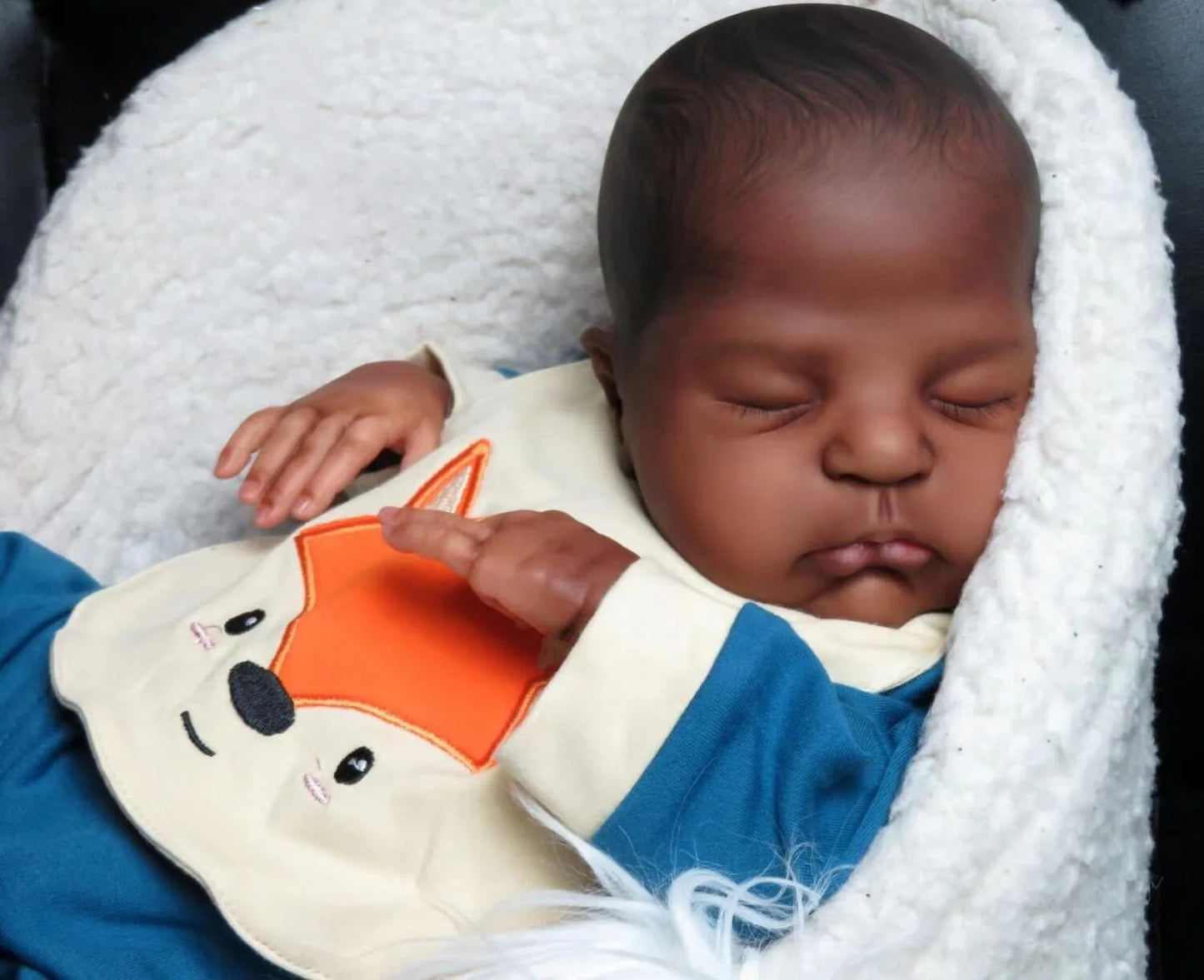 48 CM Stuffed Lifelike African American Baby Doll