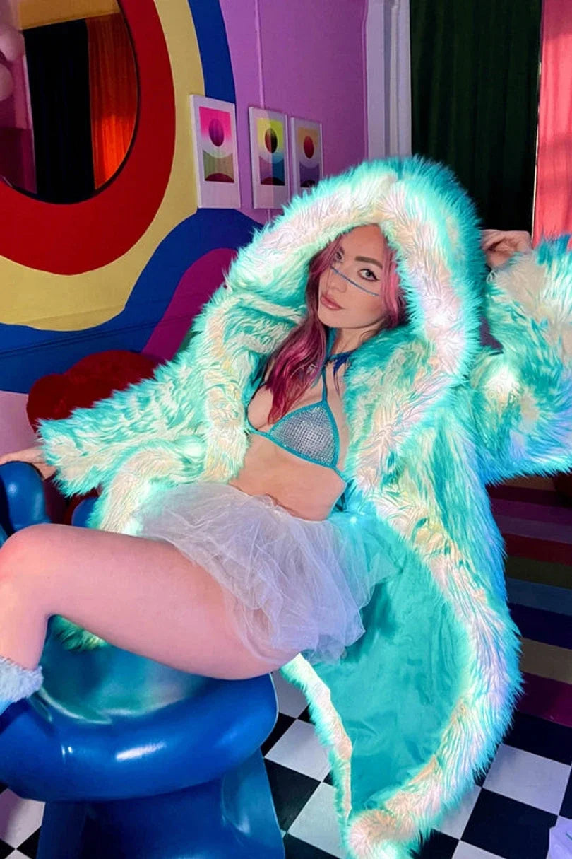 Wild And Sexy LED Light Up Faux Fur Coat