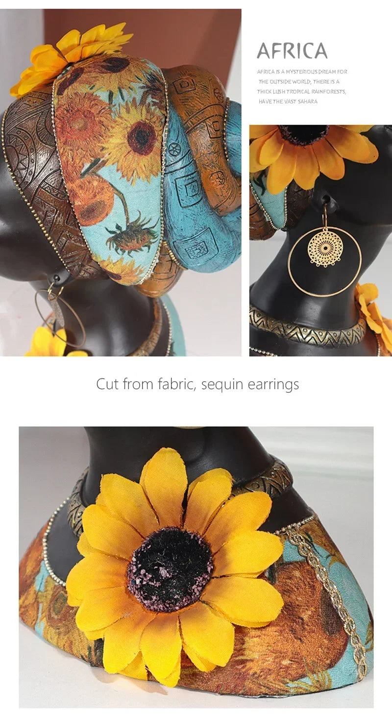 African Sunflower Figurines