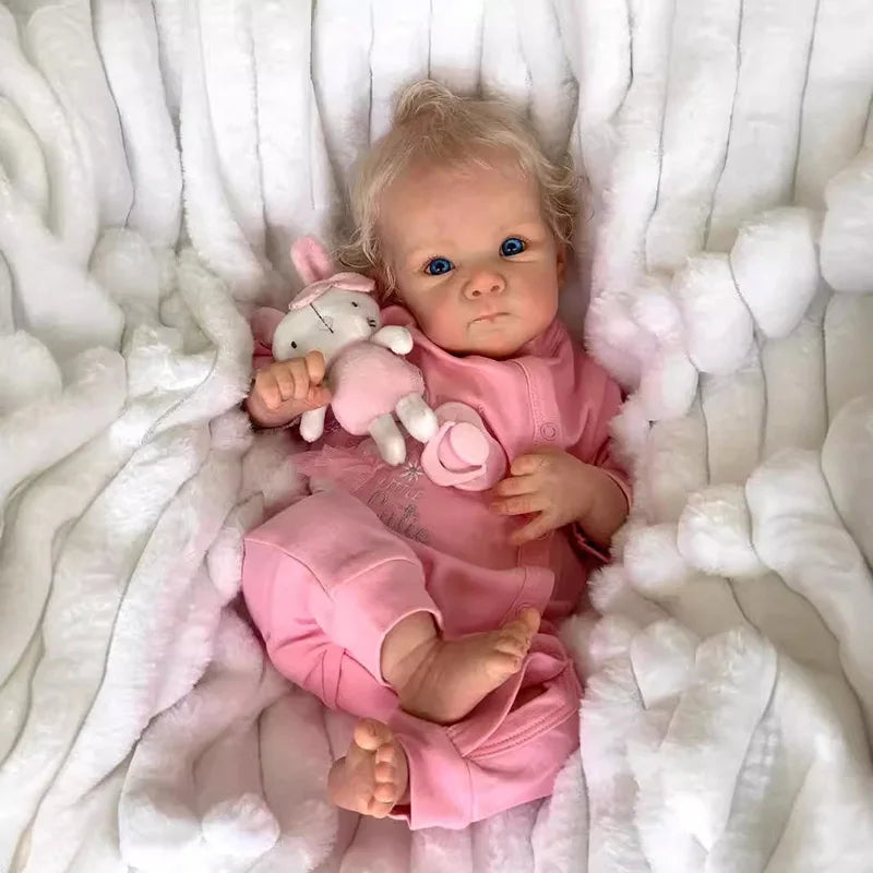 45 CM Newborn Lifelike Doll with Hand Rooted Hair