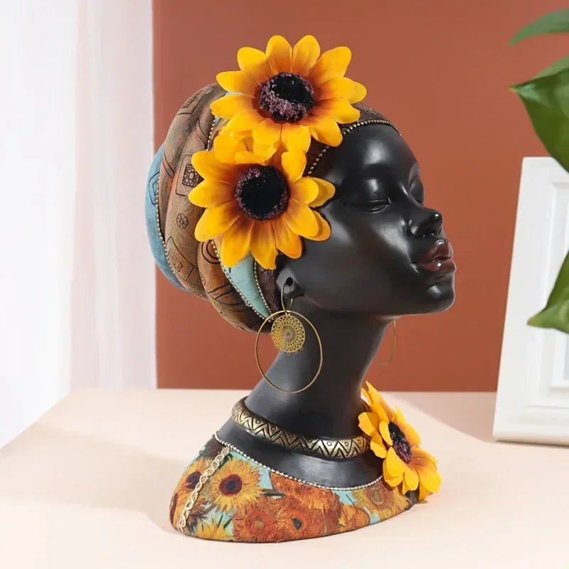 African Sunflower Figurines